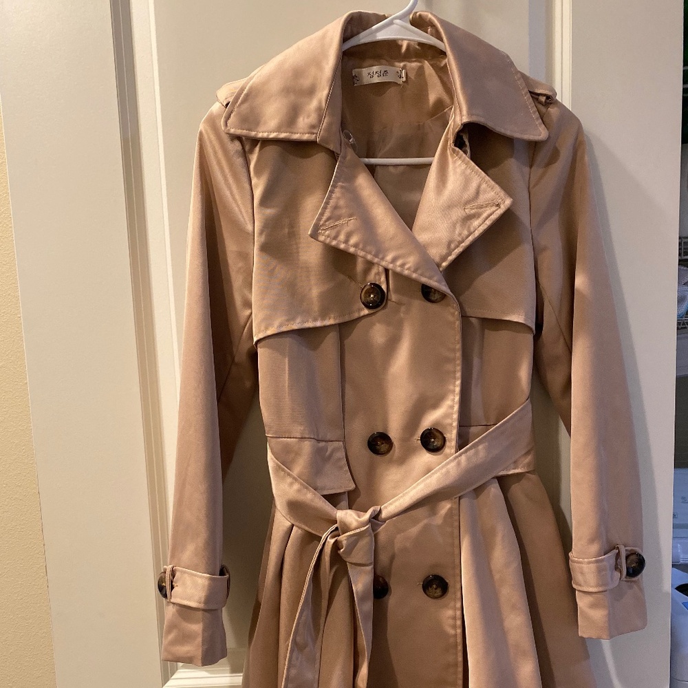 Beige trench coat